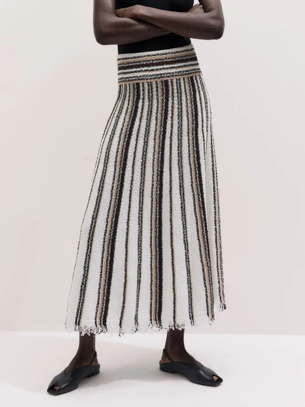 ME+EM Stripe Knit Maxi Skirt